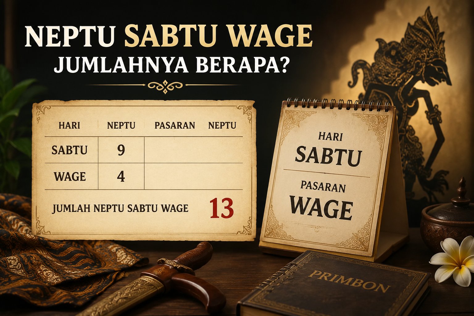 Neptu Sabtu Wage