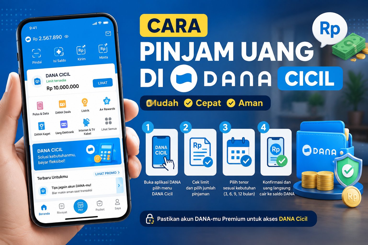 Cara Pinjam Uang DANA Cicil