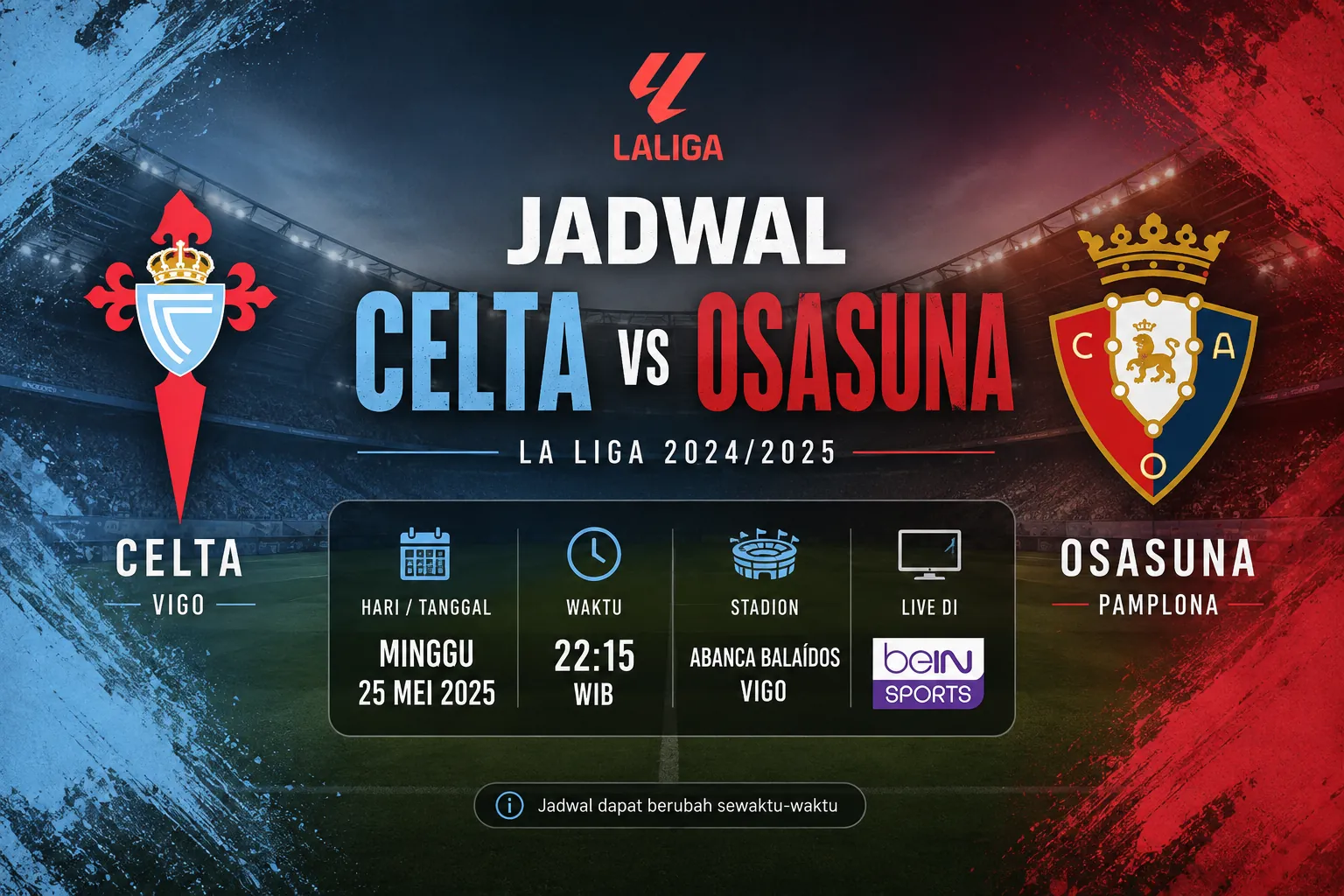 Jadwal Celta vs Osasuna