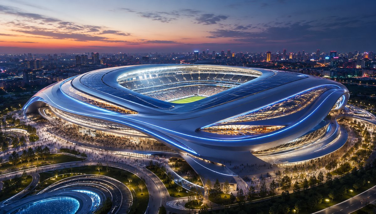 Stadion dengan Desain Futuristik