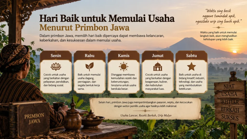 Hari Baik Untuk Memulai Usaha Menurut Primbon Jawa