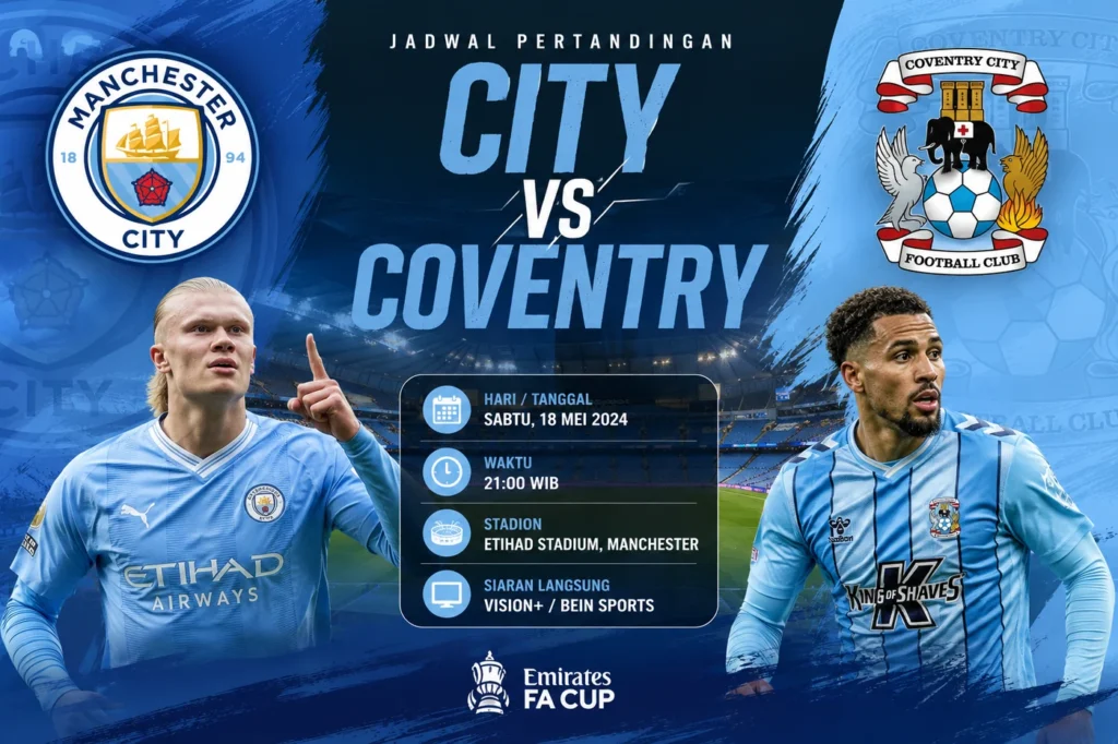 Jadwal City vs Coventry Pertarungan Piala Domestik Panas