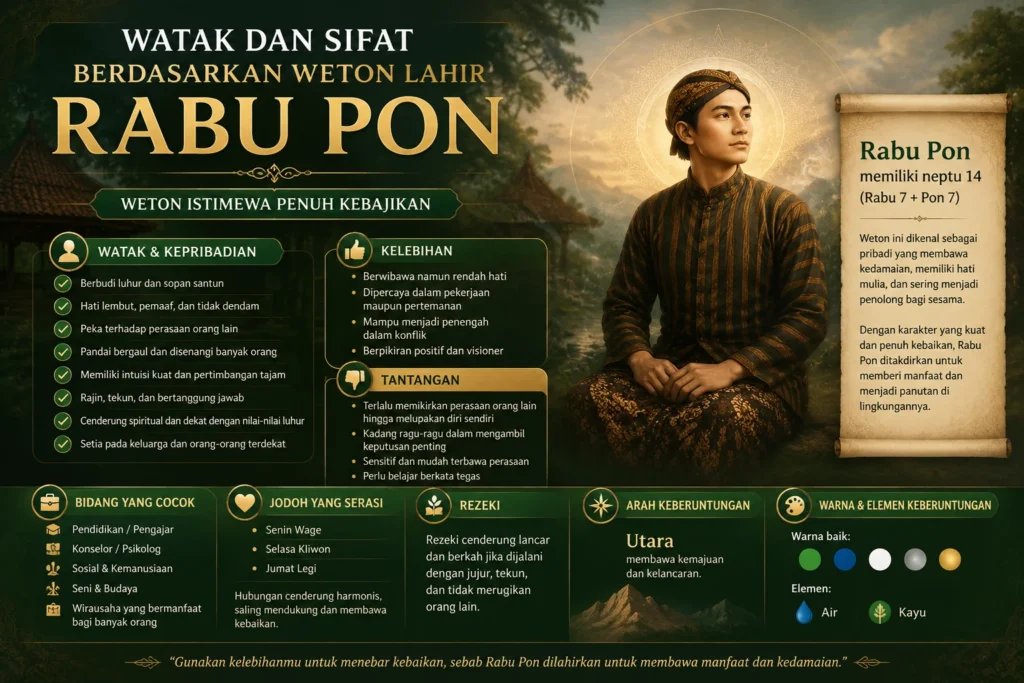Watak Dan Sifat Berdasarkan Weton Rabu Pon Menurut Primbon