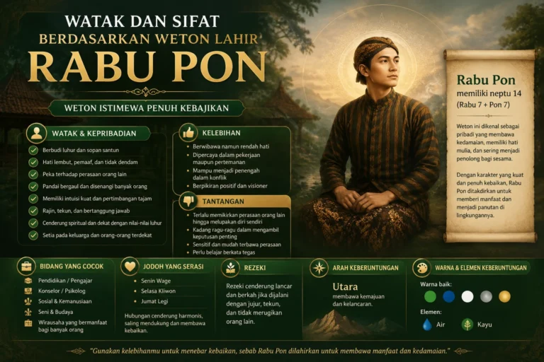 Watak Dan Sifat Berdasarkan Weton Rabu Pon Menurut Primbon