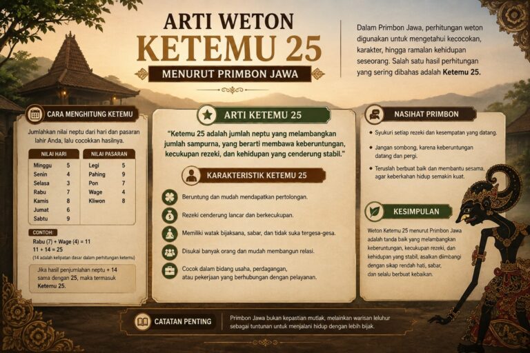 Arti Weton Ketemu 25 Menurut Primbon Jawa Ini Penjelasannya